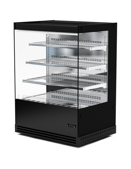 Commercial Upright Chilled Display Case 3 Glass Shelves 1000x740x1380mm Black | Stalwart DA-HNTK218BLACK