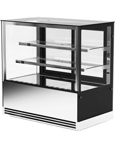 Display Showcase Merchandiser Fridge 355 Litres 2 Shelves 1000×700×1200mm Black &amp Stainless Steel | Stalwart DA-HL1000ER2