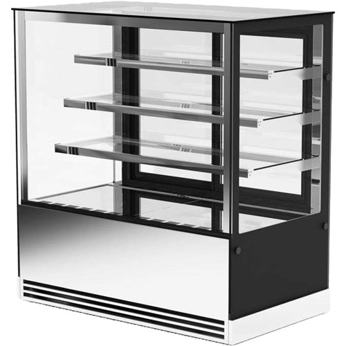 Display Showcase Merchandiser Fridge 630 Litres 3 Shelves 1500×700×1300mm Black &amp Stainless Steel | Stalwart DA-HL1500ER3