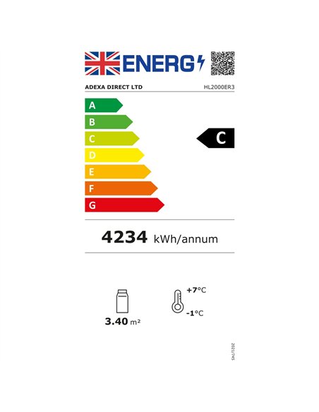 Display Showcase Merchandiser Fridge 845 Litres 3 Shelves 2000×700×1300mm Black &amp Stainless Steel | Stalwart DA-HL2000ER3