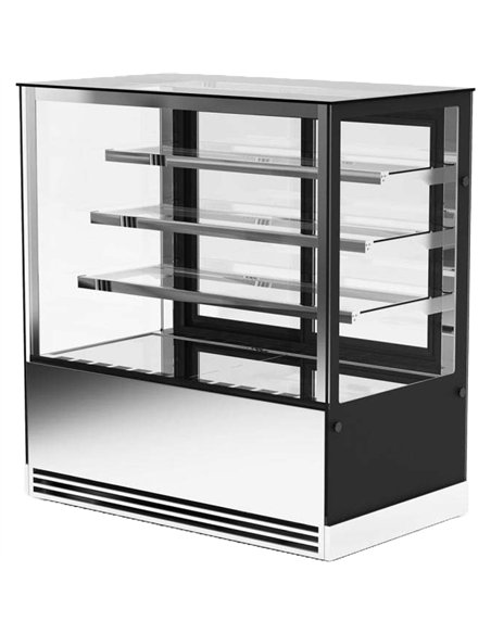 Display Showcase Merchandiser Fridge 410 Litres 3 Shelves 1000×700×1300mm Black &amp Stainless Steel | Stalwart DA-HL1000ER3