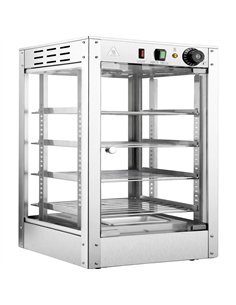Commercial Pizza Warmer Stainless Steel 4 Racks Tempered Glass Adjustable Thermostat Width for 18” Pizzas | Stalwart DA-PW0118 2