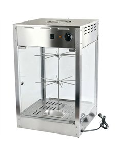 Commercial Churro/Pretzel Warmer Stainless Steel Rotating Rack Inside Lamp Adjustable Thermostat Width for 14” Snacks | Stalwart 2