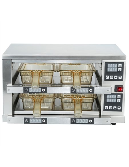 2-Layer Holding Cabinet RB24S Stainless Steel 4 Trays 560x440x320mm | Stalwart DA-RB24S