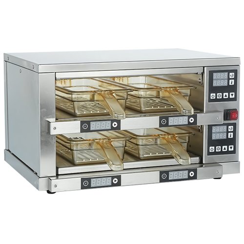 2-Layer Holding Cabinet RB24S Stainless Steel 4 Trays 560x440x320mm | Stalwart DA-RB24S