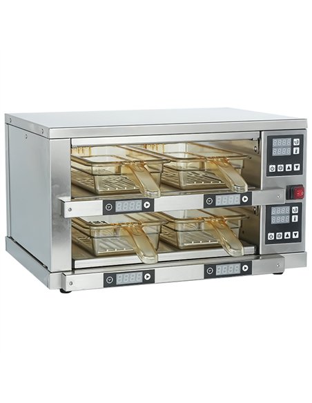 2-Layer Holding Cabinet RB24S Stainless Steel 4 Trays 560x440x320mm | Stalwart DA-RB24S