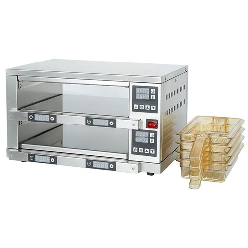 2-Layer Holding Cabinet RB24S Stainless Steel 4 Trays 560x440x320mm | Stalwart DA-RB24S