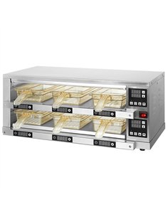 2-Layer Holding Cabinet RB26S Stainless Steel 6 Trays 750x440x320mm | Stalwart DA-RB26S