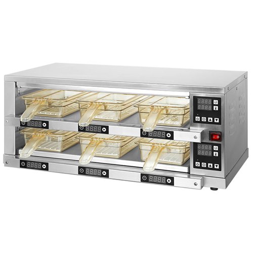 2-Layer Holding Cabinet RB26S Stainless Steel 6 Trays 750x440x320mm | Stalwart DA-RB26S