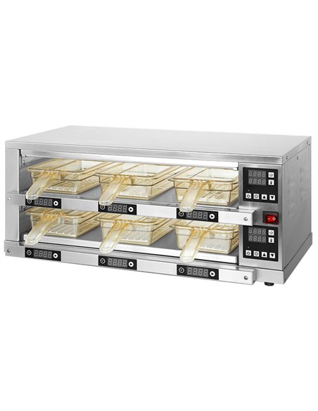 2-Layer Holding Cabinet RB26S Stainless Steel 6 Trays 750x440x320mm | Stalwart DA-RB26S