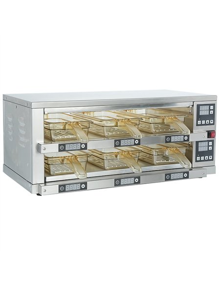 2-Layer Holding Cabinet RB26S Stainless Steel 6 Trays 750x440x320mm | Stalwart DA-RB26S