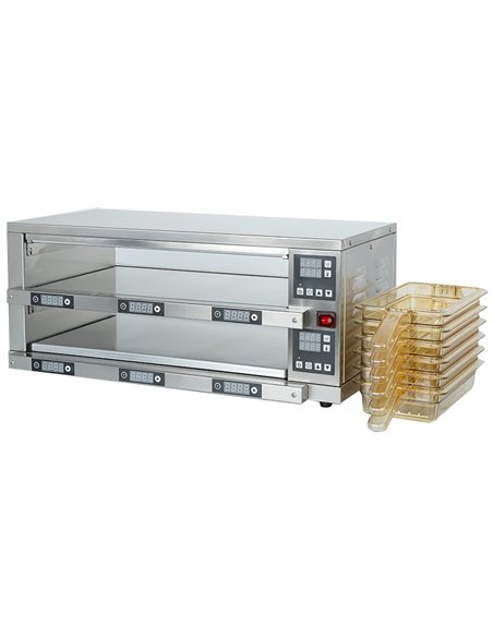 2-Layer Holding Cabinet RB26S Stainless Steel 6 Trays 750x440x320mm | Stalwart DA-RB26S
