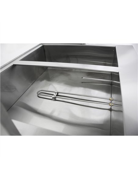 Countertop  Bain Marie Display Unit with Heating Lamps  6×GN 1/3 Pans with Glass Cover – 2600W | Stalwart DA-AHD4W