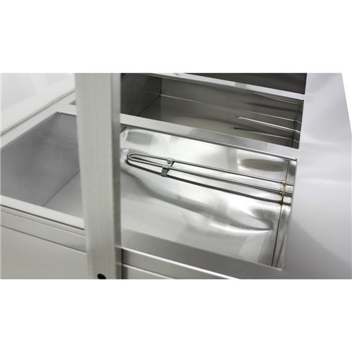 Countertop Bain Marie Display Unit with Heating Lamps 6×GN 1/2 Pans with Glass Cover 2900W| Stalwart DA-AHD6W