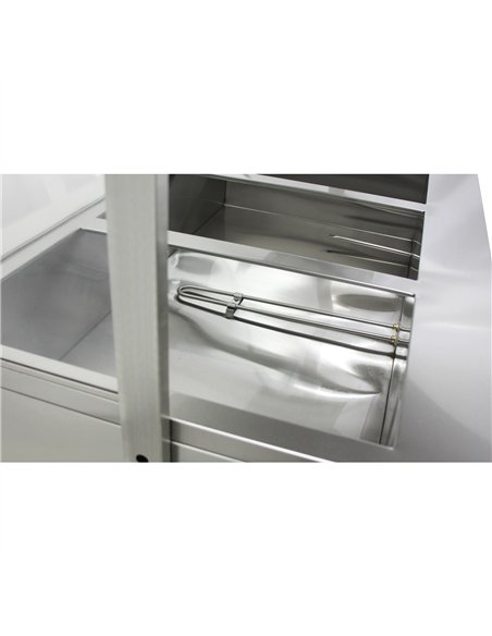 Countertop Bain Marie Display Unit with Heating Lamps 6×GN 1/2 Pans with Glass Cover 2900W| Stalwart DA-AHD6W