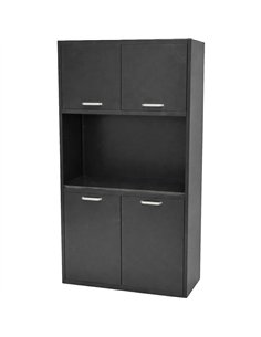 Heavy Duty Steel Upright Storage Cabinet with 4 Doors 1850x900x400mm Black | Stalwart DA-JYKM02