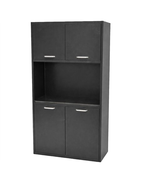 Heavy Duty Steel Upright Storage Cabinet with 4 Doors 1850x900x400mm Black | Stalwart DA-JYKM02