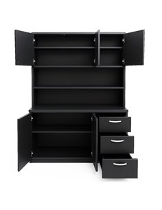 Heavy Duty Steel Upright Storage Cabinet with 4 Doors and 3 Drawers, 1900x1190mm Black | Stalwart DA-JYKM03 2