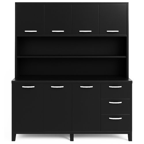 Heavy Duty Steel Upright Storage Cabinet with 7 Doors and 3 Drawers, 1900x1600mm Black | Stalwart DA-JYKM04