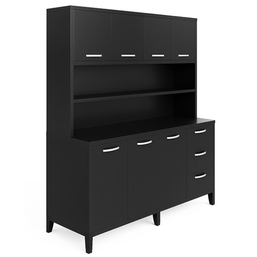 Heavy Duty Steel Upright Storage Cabinet with 7 Doors and 3 Drawers, 1900x1600mm Black | Stalwart DA-JYKM04
