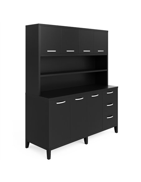 Heavy Duty Steel Upright Storage Cabinet with 7 Doors and 3 Drawers, 1900x1600mm Black | Stalwart DA-JYKM04