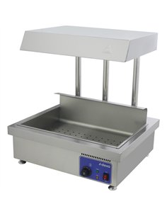 Commercial Stainless Steel Chip Warmer Station with Explosion-Proof Lamp and Thermostat, 700x630x760mm | Stalwart DA-PFW1T2