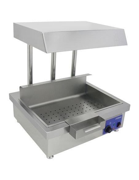 Commercial Stainless Steel Chip Warmer Station with Explosion-Proof Lamp and Thermostat, 700x630x760mm | Stalwart DA-PFW1T2