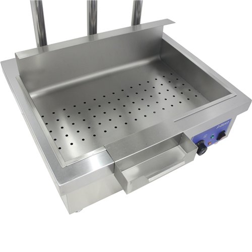 Commercial Stainless Steel Chip Warmer Station with Explosion-Proof Lamp and Thermostat, 700x630x760mm | Stalwart DA-PFW1T2