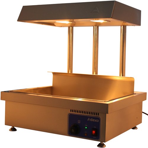 Commercial Stainless Steel Chip Warmer Station with Explosion-Proof Lamp and Thermostat, 700x630x760mm | Stalwart DA-PFW1T2
