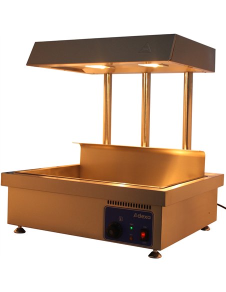 Commercial Stainless Steel Chip Warmer Station with Explosion-Proof Lamp and Thermostat, 700x630x760mm | Stalwart DA-PFW1T2