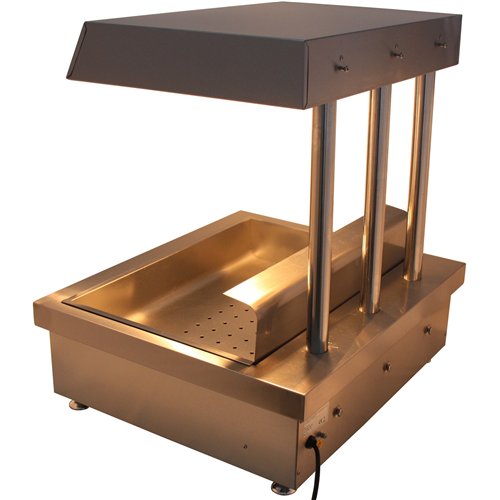 Commercial Stainless Steel Chip Warmer Station with Explosion-Proof Lamp and Thermostat, 700x630x760mm | Stalwart DA-PFW1T2