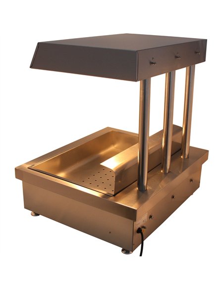 Commercial Stainless Steel Chip Warmer Station with Explosion-Proof Lamp and Thermostat, 700x630x760mm | Stalwart DA-PFW1T2