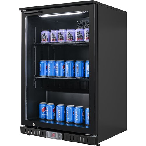 Back Bar Bottle Cooler Single Door 134L 600x520x900mm Black| Stalwart DA-BLUEINOX602