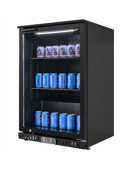 Back Bar Bottle Cooler Single Door 134L 600x520x900mm Black| Stalwart DA-BLUEINOX602