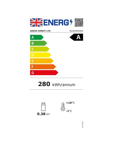 Back Bar Bottle Cooler Single Door 134L 600x520x900mm Black| Stalwart DA-BLUEINOX602