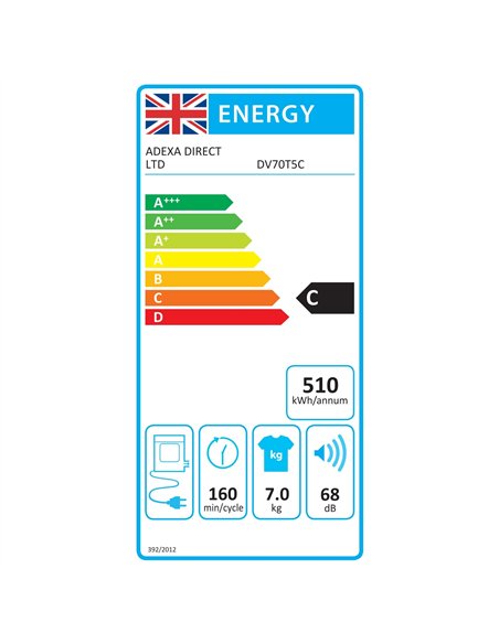 Tumble Dryer 7kg Front Load with LED Display 555x595x850mm | Stalwart DA-DV70T5C