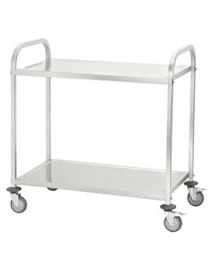Commercial 2‑Tier Stainless Steel Serving Trolley 950x500x950mm| Stalwart DA-JSN202