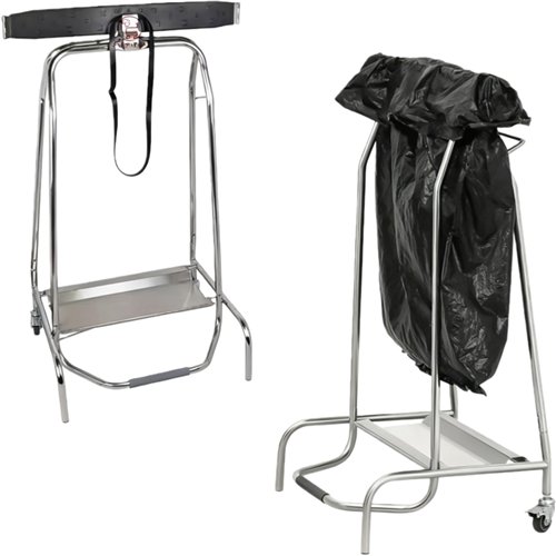 Commercial Stainless Steel Trash Bag Holder Cart 430×530×960 mm| Stalwart DA-JSN216
