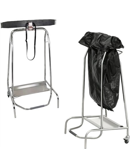 Commercial Stainless Steel Trash Bag Holder Cart 430×530×960 mm| Stalwart DA-JSN216