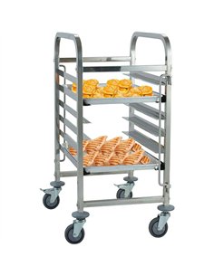 Rack/Tray/Pan Trolley Stainless Steel Bakery 600×400mm 6 Tier 470×620×950mm | Stalwart DA-JSN236