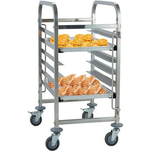Rack/Tray/Pan Trolley Stainless Steel Bakery 600×400mm 6 Tier 470×620×950mm | Stalwart DA-JSN236