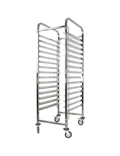 Rack/Tray/Pan Trolley Stainless Steel Bakery 600×400mm 15 Tier 470×620×1700mm| Stalwart DA-JSN238