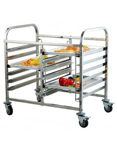 Double Rack/Tray/Pan Trolley Stainless Steel Bakery 600×400mm 6×2 Tier 900×820×950mm | Stalwart DA-JSN240 2