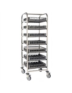 Dishwasher Basket Trolley Stainless Steel 10 Tier 505×500×1700mm | Stalwart DA-JSN246