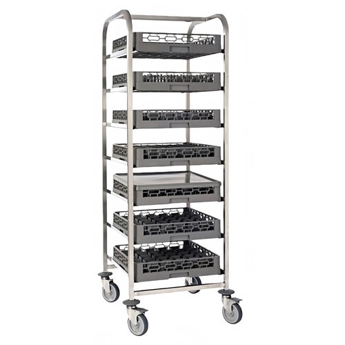 Dishwasher Basket Trolley Stainless Steel 10 Tier 505×500×1700mm | Stalwart DA-JSN246