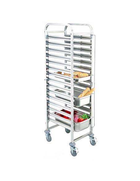 GN Pan Trolley Stainless Steel 1/1 GN 15 Tier 380×550×1700mm | Stalwart DA-JSN248