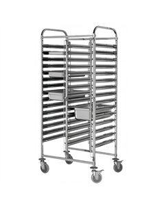 Double GN Pan Trolley Stainless Steel 1/1 GN 15×2 Tier 740×550×1700mm | Stalwart DA-JSN250