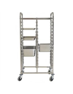 Double GN Pan Trolley Stainless Steel 1/1 GN 15×2 Tier 740×550×1700mm | Stalwart DA-JSN250 2