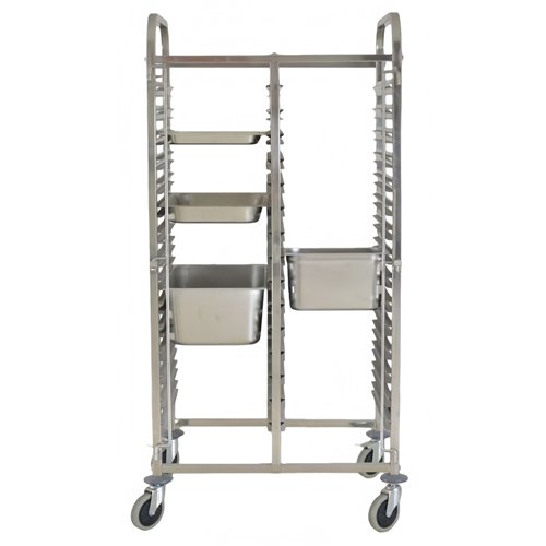 Double GN Pan Trolley Stainless Steel 1/1 GN 15×2 Tier 740×550×1700mm | Stalwart DA-JSN250
