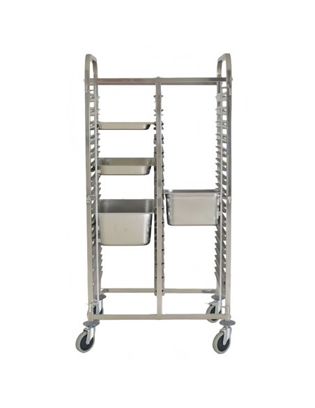 Double GN Pan Trolley Stainless Steel 1/1 GN 15×2 Tier 740×550×1700mm | Stalwart DA-JSN250
